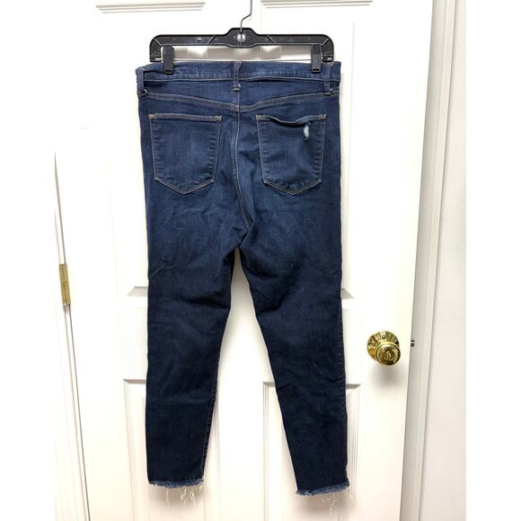 Gap True Skinny Jeans, Dark Wash, Frayed Hem, High Rise, Women's Size 30 R - Picture 2 of 6
